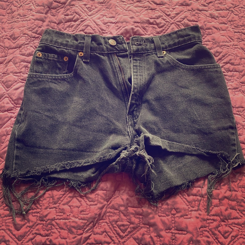 Black Levi cut off shorts size 24
